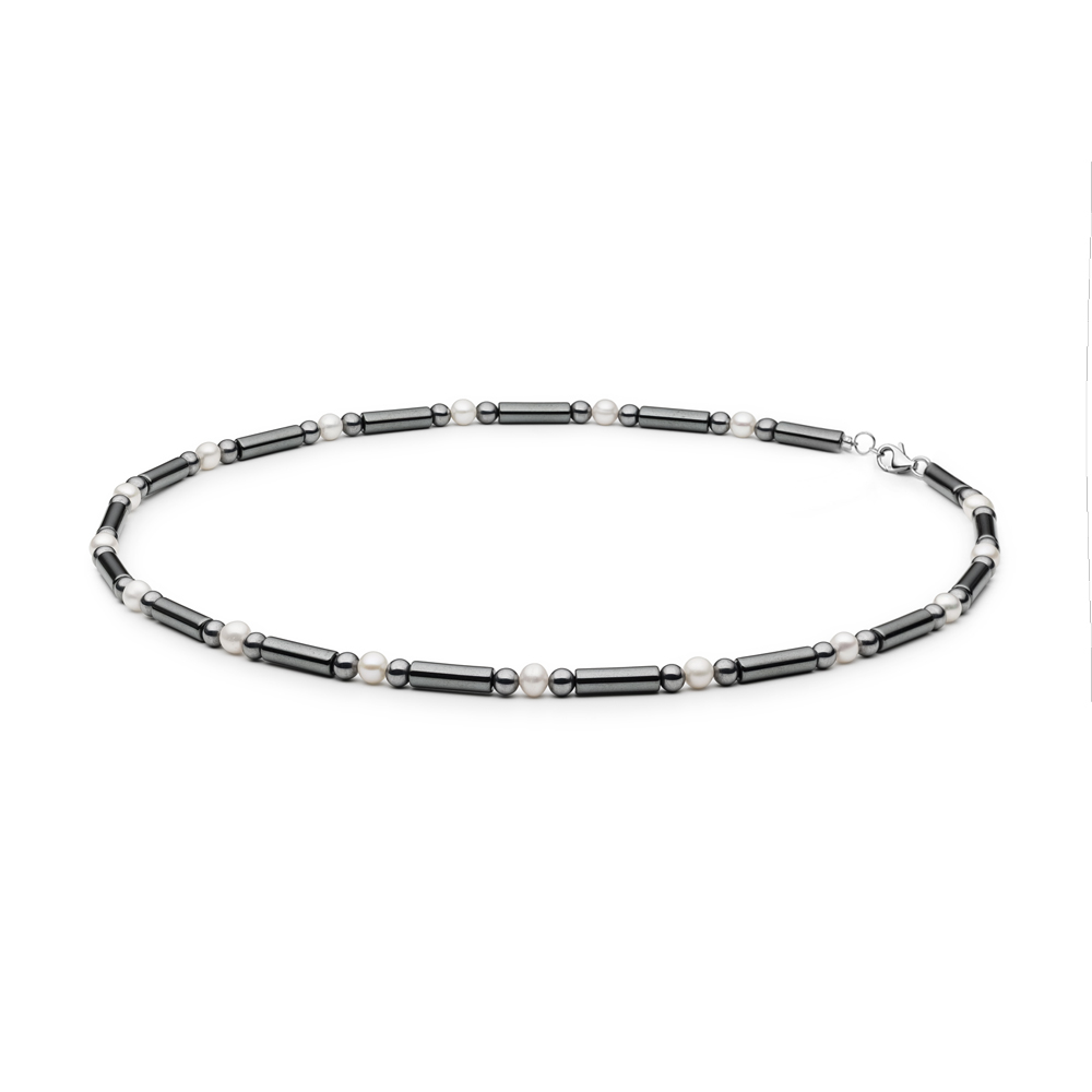 Colier cu perle, terahertz, hematite și argint DiAmanti 254-101-G Colier cu perle, terahertz, hematite și argint DiAmanti 254-101-G